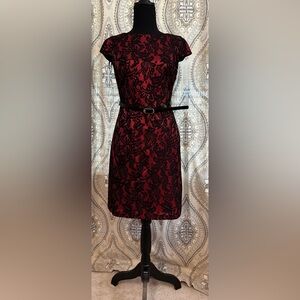 ALYX Red with Black Lace Dress 4P